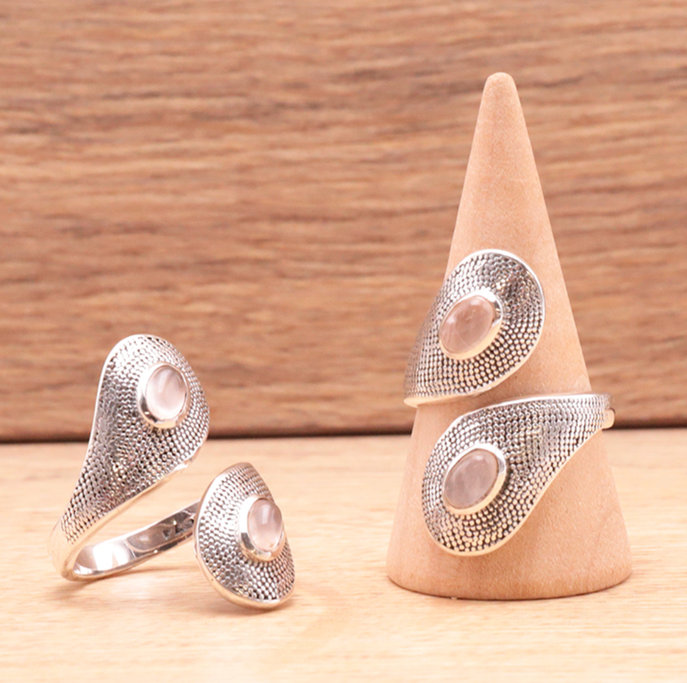 Sur commande 🌸 Bague Argent 925 ° Quartz Rose Madagascar AA