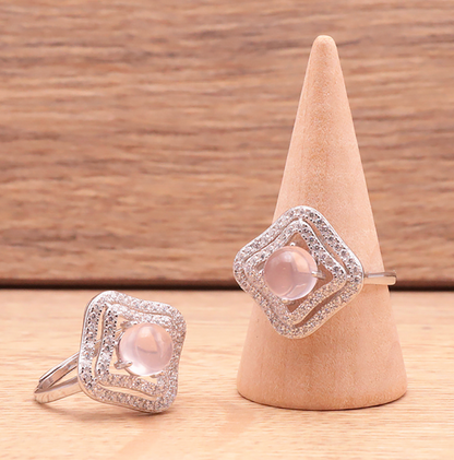 Sur commande 🌸 Bague Argent 925 — Quartz Rose Madagascar AA+