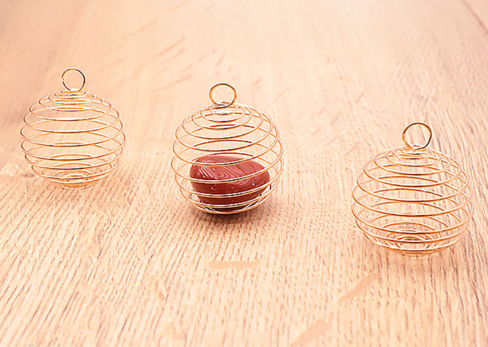 🌸 Cage Spirale 35 mm — Rose Dorée