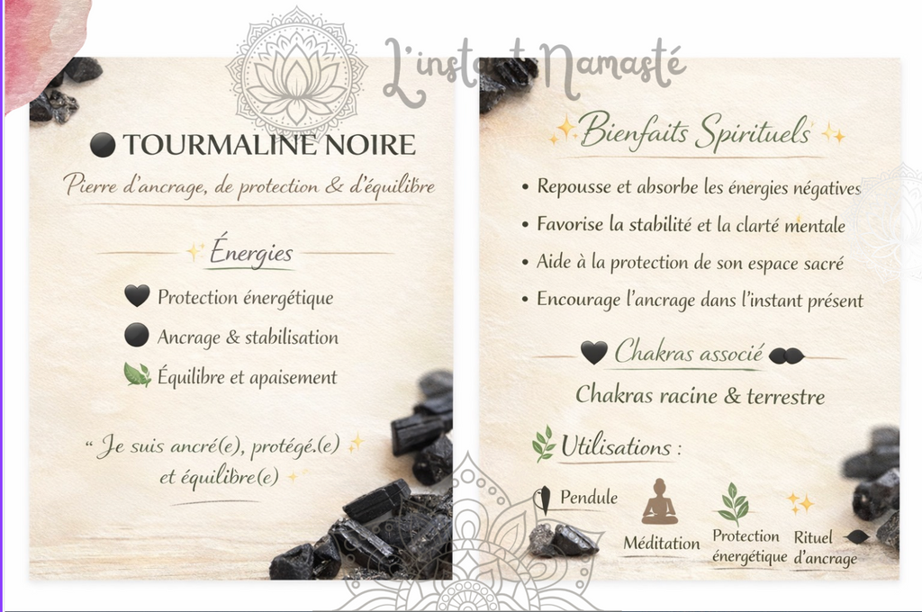 🌑 Pendule en Tourmaline Noire – Protection & Ancrage  ✨