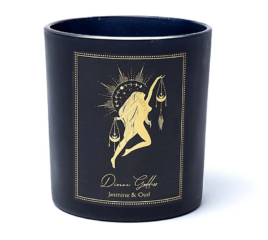 🌸 Bougie d’Intention Jasmin & Oudh avec Jade – Éveil Spirituel & Harmonie Intérieure 💚