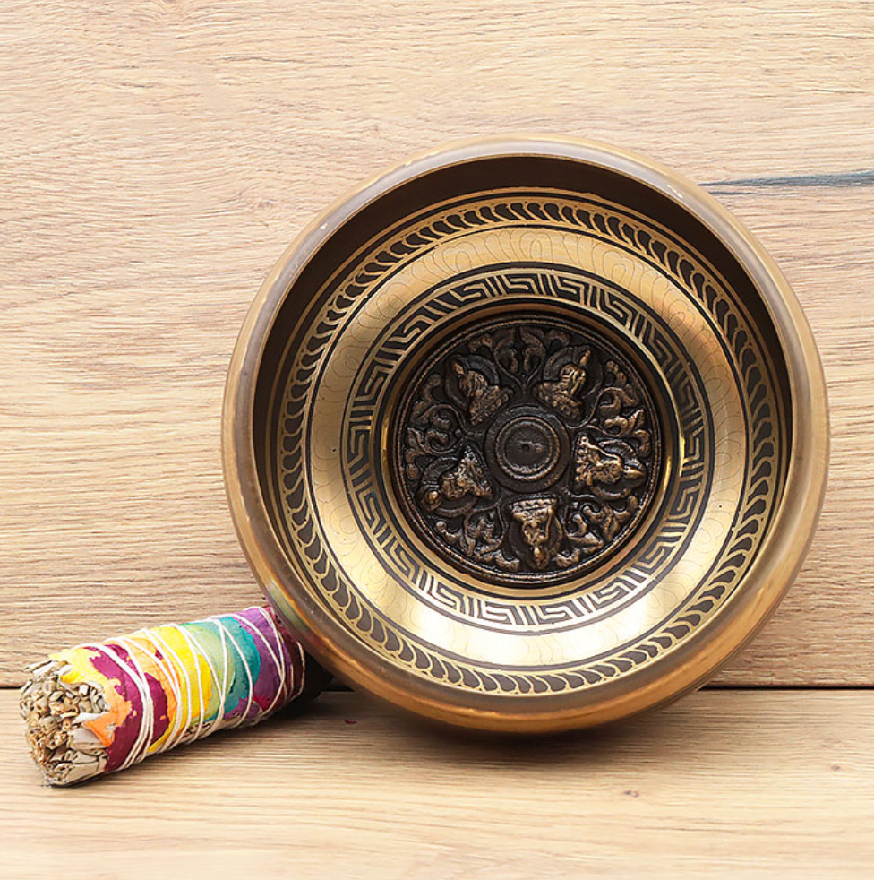 🕉️ Bol Chantant “Les Cinq Bouddhas” – 160 mm