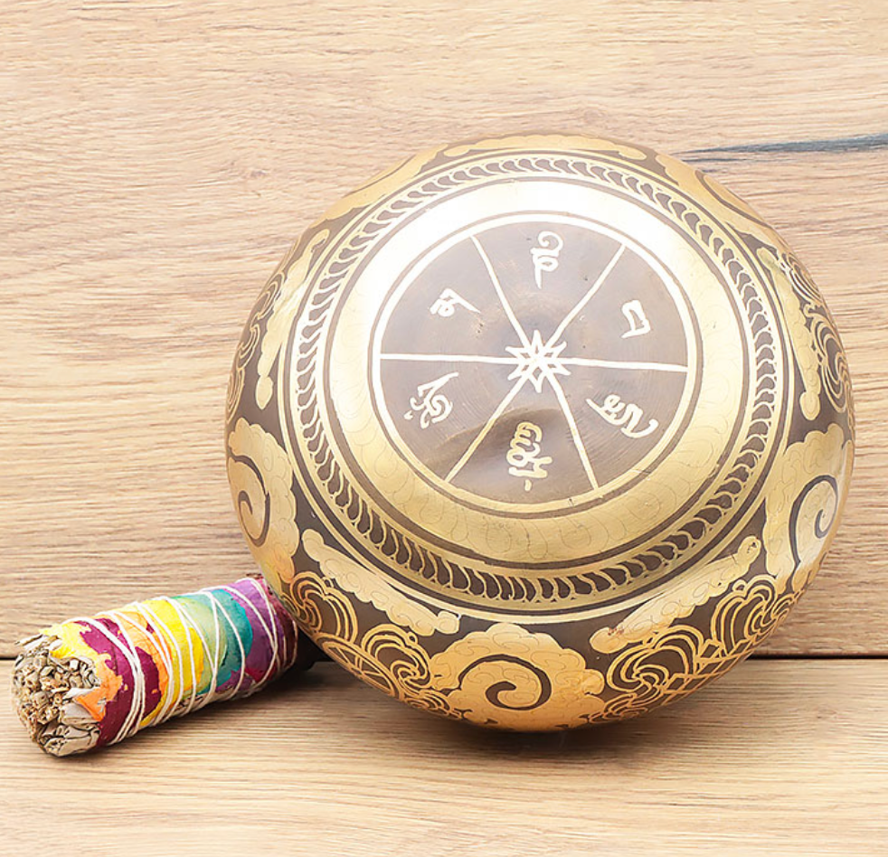 🕉️ Bol Chantant “Les Cinq Bouddhas” – 160 mm