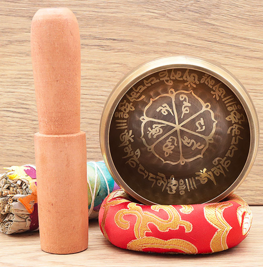 🕉️ Bol Chantant 80 mm + Coussin + Baguette