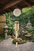 Carrillon en bambou Fleur de Vie – 60 cm – Esprit Zen et Harmonie Naturelle