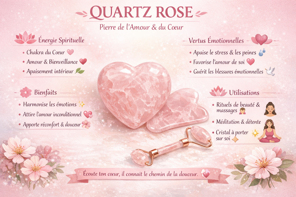 💗 Pendentif Goutte Sautoir – Quartz Rose du Brésil