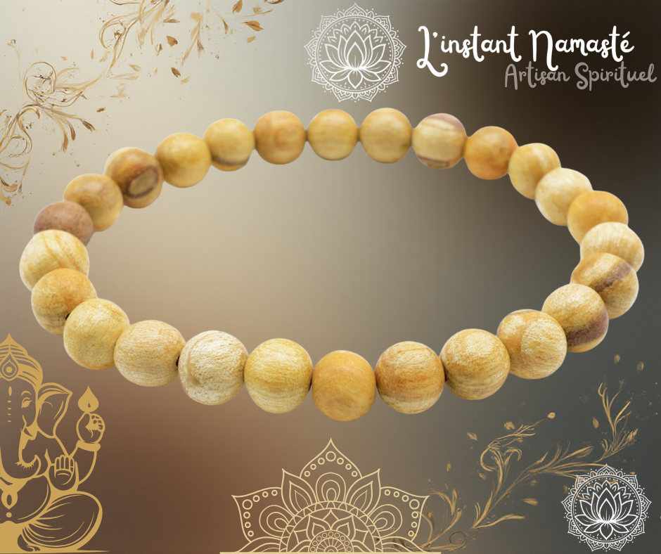 🌿 Bracelet Palo Santo – Protection, Pureté & Énergie Lumineuse ✨