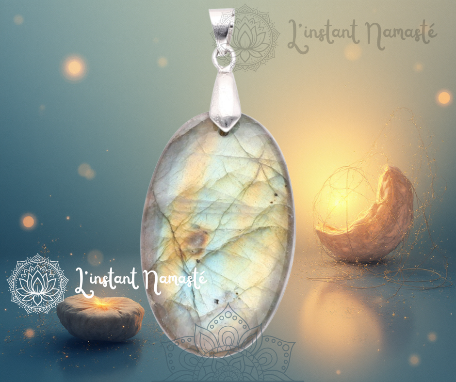 🌈 Pendentif Labradorite Multicolore AA – Protection & Harmonie Énergétique ✨