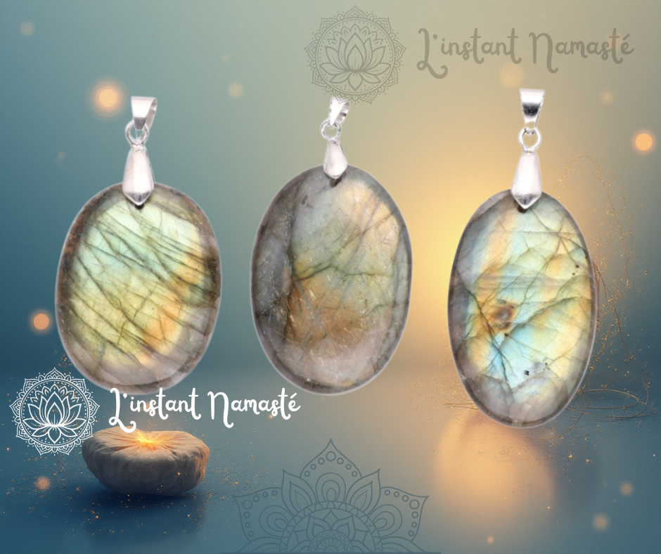 🌈 Pendentif Labradorite Multicolore AA – Protection & Harmonie Énergétique ✨