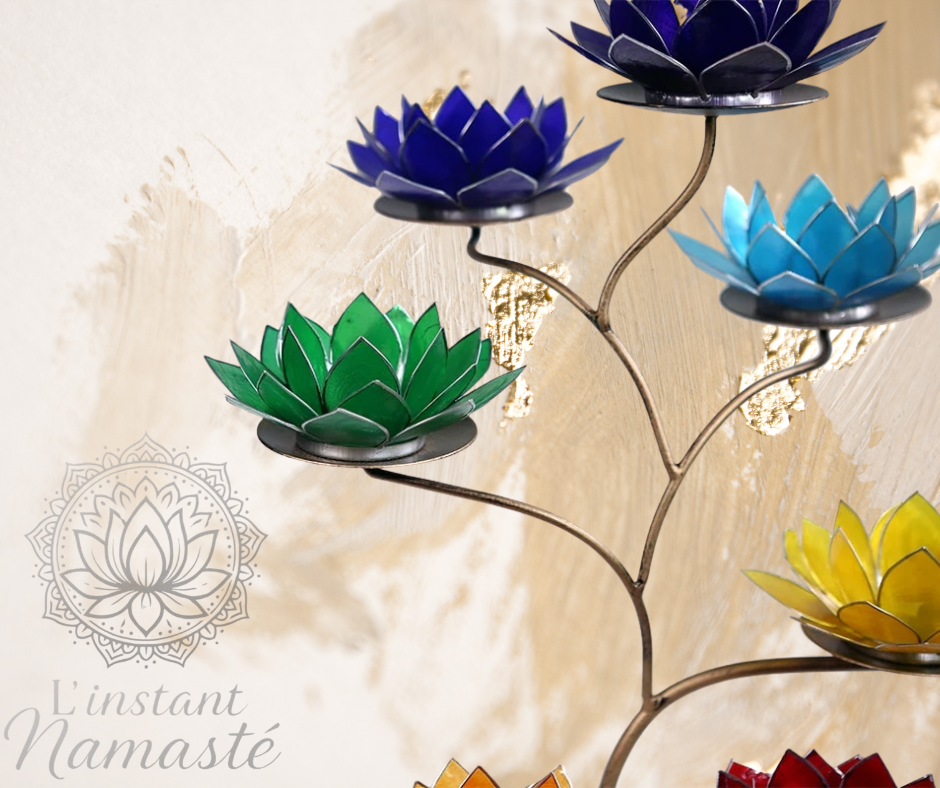Chakras Lotus Présentoir métallique 🌈
