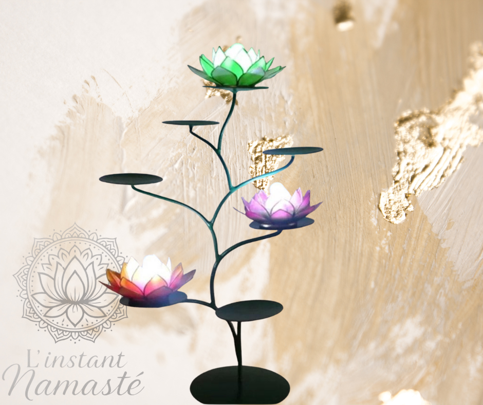 Chakras Lotus Présentoir métallique 🌈