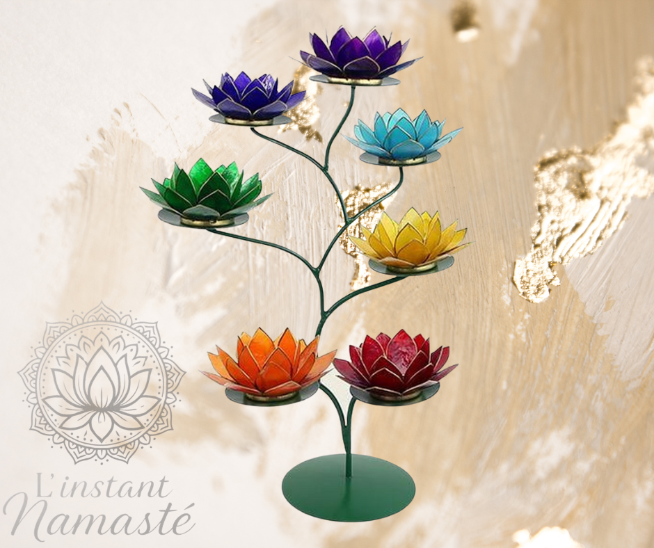 Chakras Lotus Présentoir métallique 🌈