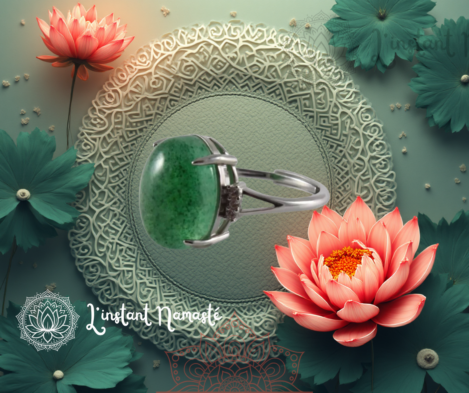 💚 Bague Aventurine – Porte-bonheur et Élégance