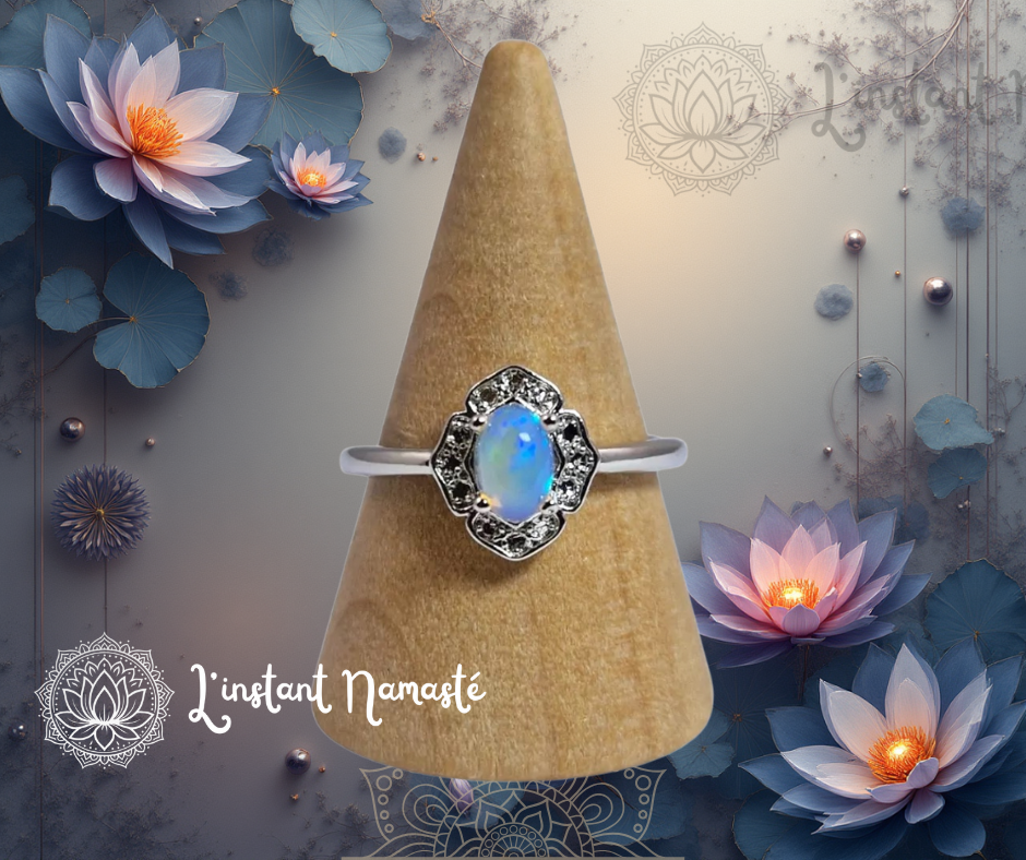 🌙 Bague Opale Spirituelle – Énergie & Lumière Intérieure ✨