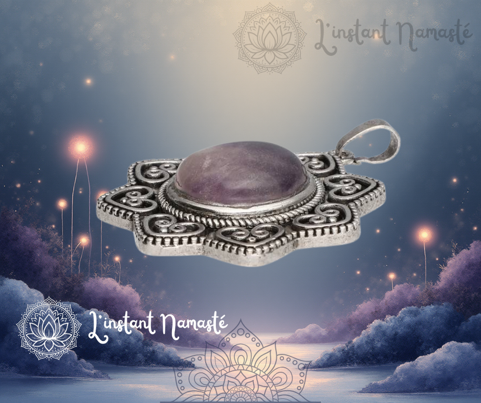 🌿 Pendentif Dryade – Fluorite Naturelle pour Clarté & Harmonie ✨