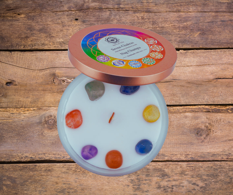 Bougie 7 chakras 🌈 Nag Champa - Purification