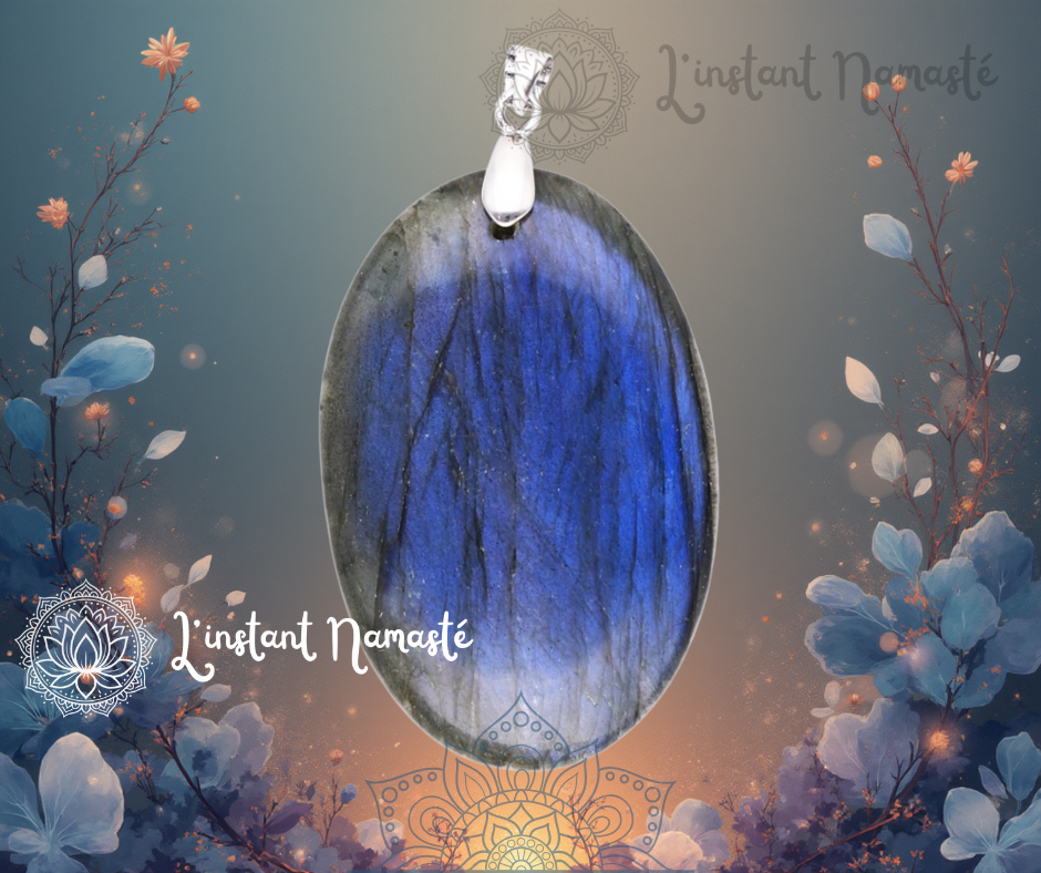 🌌 Pendentif Labradorite Bleue AA – Protection, Intuition & Transformation 💫