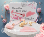 🌷 Coffret Quartz Rose – Rouleau & Gua Sha (80 mm) – Brésil 🌷