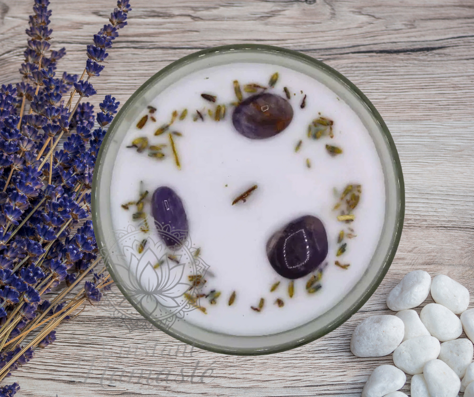 Bougie Green Tree 💜 Améthyste + Lavande - Guérison