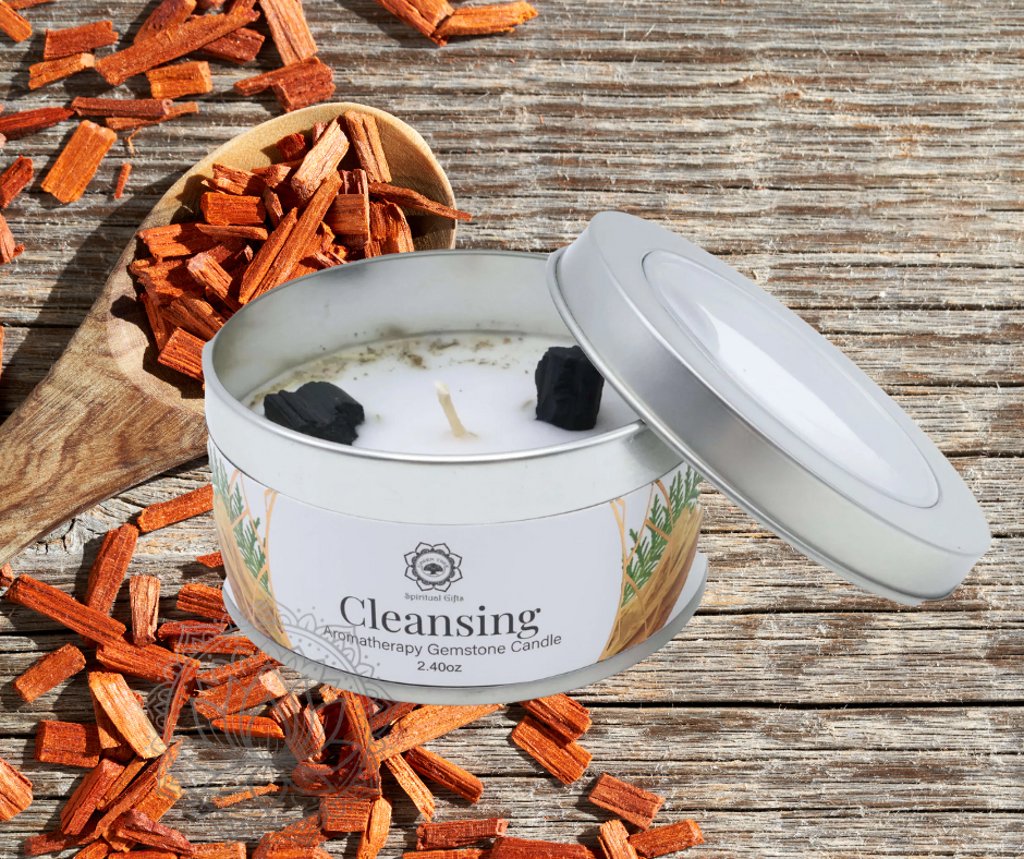 Bougie Tourmaline Noire + Santal 🔥 Nettoyage