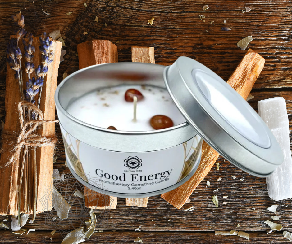 Bougie Cornaline & Palo Santo - Energie positive ✨