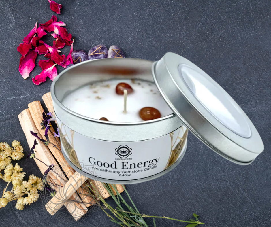 Bougie Cornaline & Palo Santo - Energie positive ✨