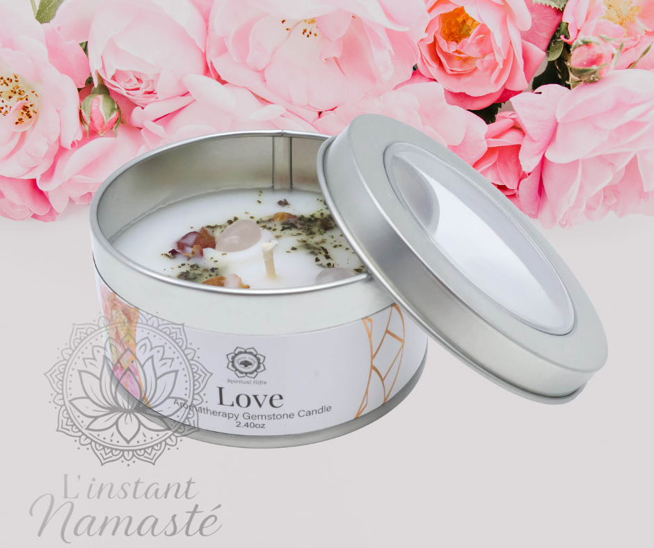 Bougie Rose & Quartz Rose – Amour 💗