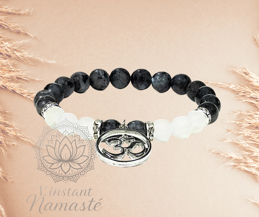 Bracelet Labradorite & Agate Blanche • OM  🕉️