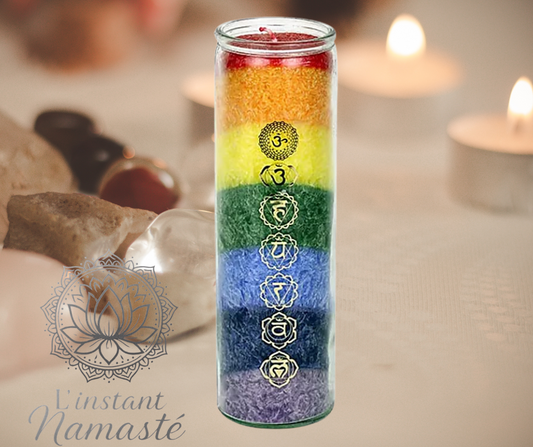 Bougie Chakra Parfumée – Chèvrefeuille & Cèdre 🌈