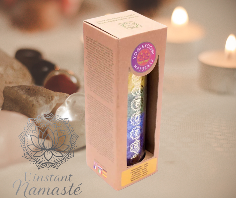 Bougie Chakra Parfumée – Chèvrefeuille & Cèdre 🌈