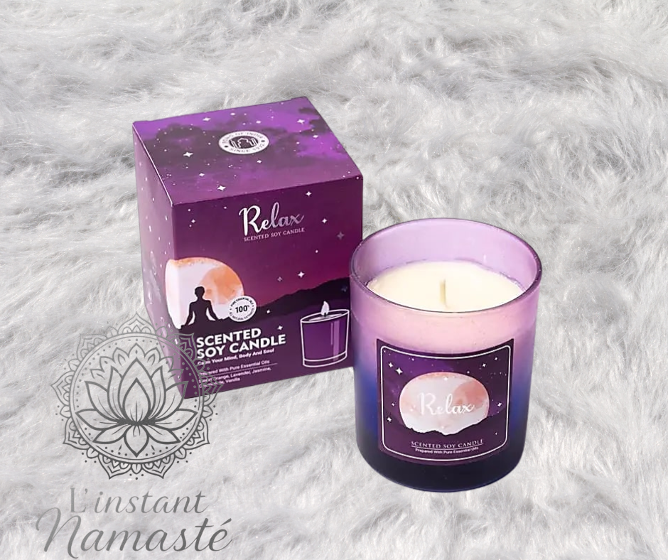 Bougie Parfumée Relaxante – Orange douce, Lavande & Vanille. 🌙