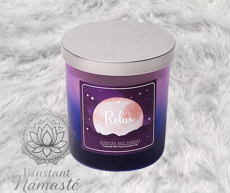 Bougie Parfumée Relaxante – Orange douce, Lavande & Vanille. 🌙