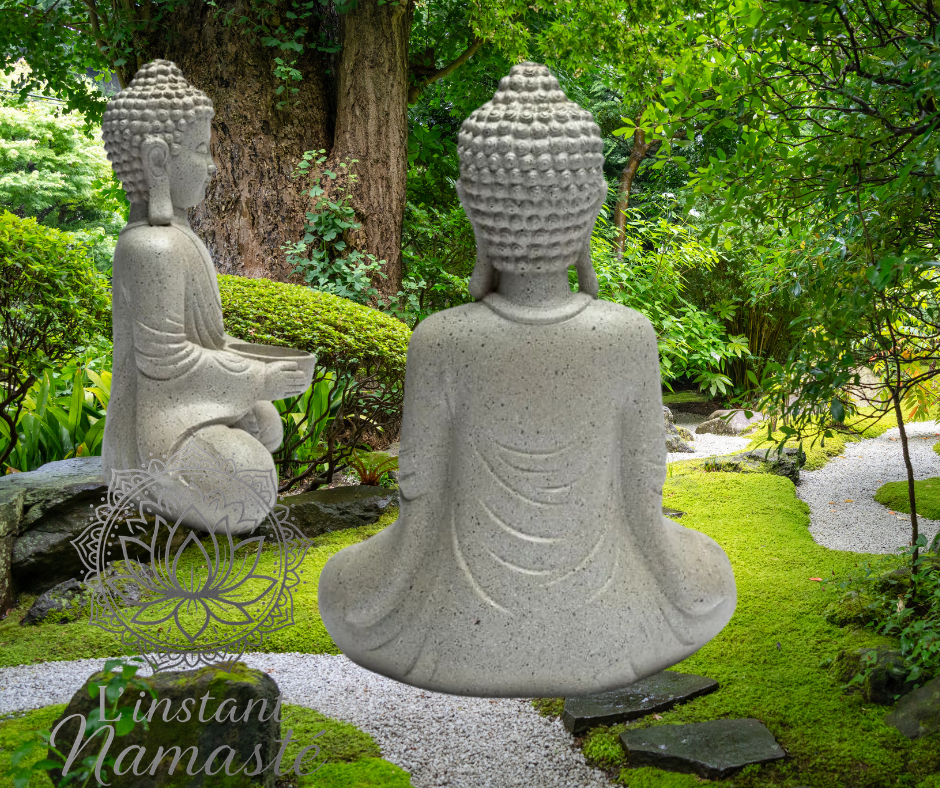 Bouddha Méditant avec Bougeoir – 27 cm 🧘