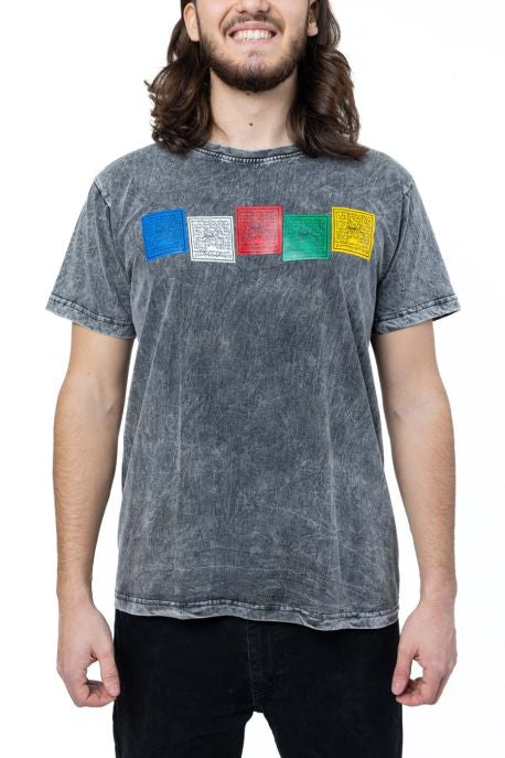 🕊️ T-shirt Unisexe Stonewash – Drapeaux de Prière Népalais 🌾 XL-44