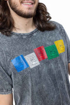 🕊️ T-shirt Unisexe Stonewash – Drapeaux de Prière Népalais 🌾 XL-44