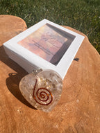 💗 Pendentif Orgonite Cœur en Sélénite – Énergie, Protection & Intuition