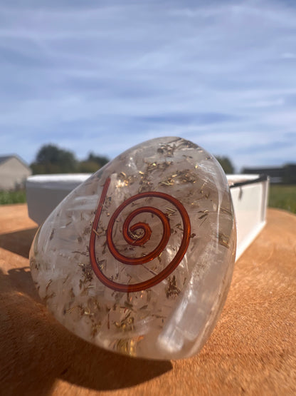 💗 Pendentif Orgonite Cœur en Sélénite – Énergie, Protection & Intuition
