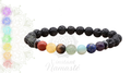 Bracelet Boule 08 mm – 7 Chakras + Pierre de Lave 🔥