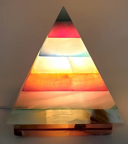 🔺 Lampe en Onyx Pyramide – 3 kg