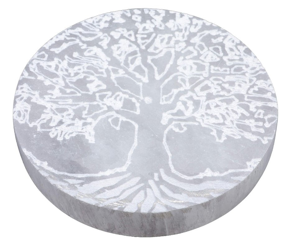 🌿 Porte-Encens Sélénite Arbre de Vie – 10 cm