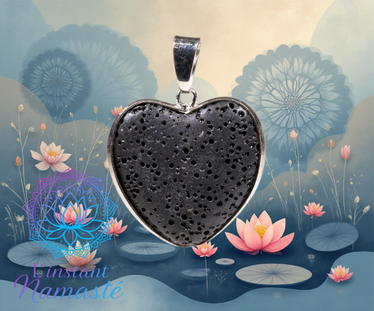 Pendentif coeur de lave