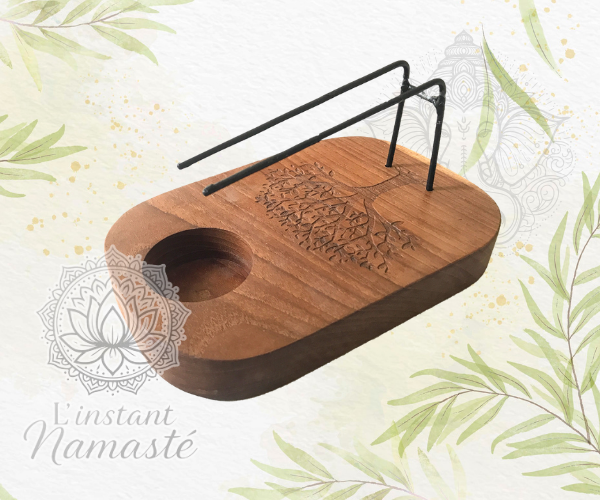 ✨ Brûleur Palo Santo • Bois de Teck • Design « Arbre de Vie » 🌿