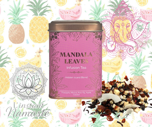 ✨ Infusion “Mélange des Îles Cachées • Piña Colada” – Boîte 50 g 🏝️🍍