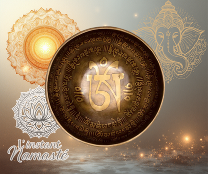 🕉️ Bol Chantant Tibétain Gravé à la Main – 20 cm (1,15 à 1,3 kg) ° Sur commande