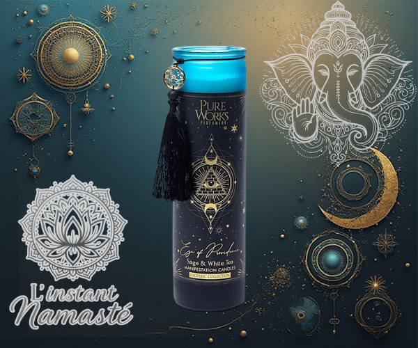 🌌 Bougie d’intention Eye of Providence 🔮 Sauge Thé blanc