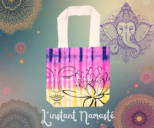 🧘 Sac en coton Tie-Dye « Lotus Buddha » 🌿