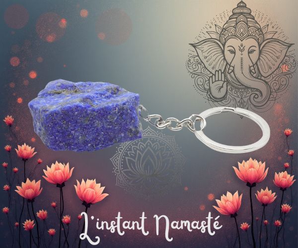 🔷 Porte-Clés Lapis-Lazuli Brut – 3 cm