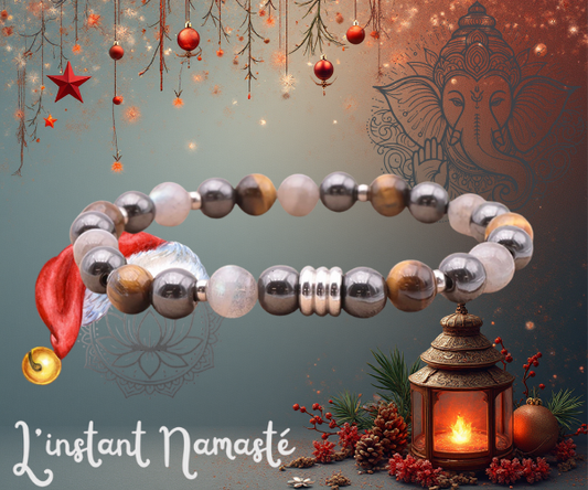 ✨ Bracelet homme Celyos – Labradorite, Œil de Tigre & Hématite ✨