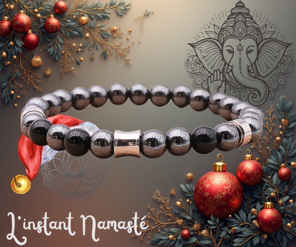 ✨ Bracelet homme Kahel – Onyx & Hématite ✨