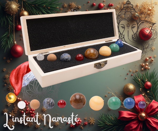 🌌 Coffret Sphères Planètes – 9 pierres naturelles (10 à 25 mm)